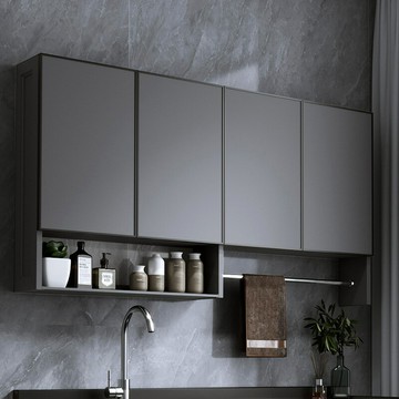 免運 開發票 鋁合金陽臺吊柜掛墻儲物柜洗衣機上墻壁柜衛生間墻上太空鋁收納柜 快速出貨