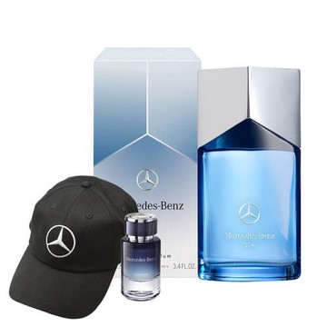 【Mercedes-Benz 賓士】三芒星．海洋淡香精100ml(贈品牌帽+隨機小香乙瓶)
