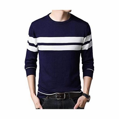 ベンケ ニット メンズ ボーダー セーター 薄手 カジュアル 長袖 春服 丸首 Uネック シンプル 大きいサイズ M 2xl 通販 Lineポイント最大get Lineショッピング