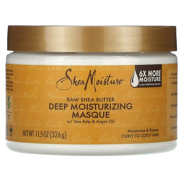SheaMoisture, 未加工乳木果油，深層保濕髮膜，含海藻與摩洛哥堅果油，11.5 盎司（326 克）