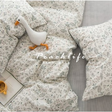 ♡peachlife.♡「台灣現貨」花草床包組 經典純棉透氣床組 碎花床包組 花草 簡約樸素 舒適柔軟 100%棉床包