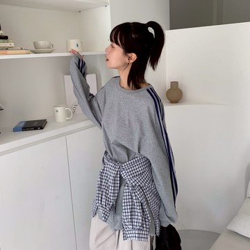 ISA_Sporty Chic 美式寬鬆長袖TEE_48048