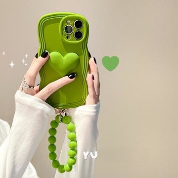 軟殼ins綠色波浪邊保護套蘋果