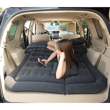 【休旅車充氣床】送枕頭+電動打氣機+收納袋 植絨分體 點菸孔充氣 車用 後座後排充氣墊 旅行床 車震床墊 車用充氣床