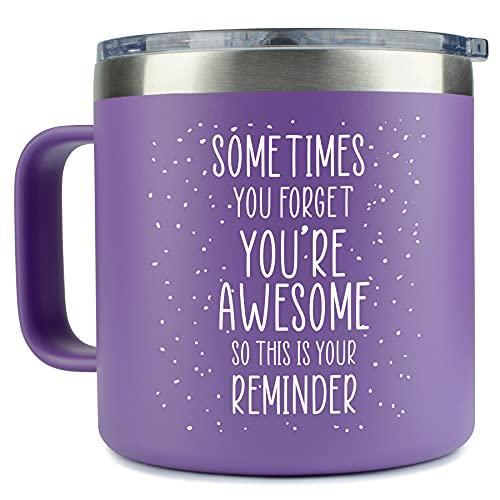 KLUBI Inspirational Gifts for Women ?Stainless Steel Coffee Purple Mug Tumb