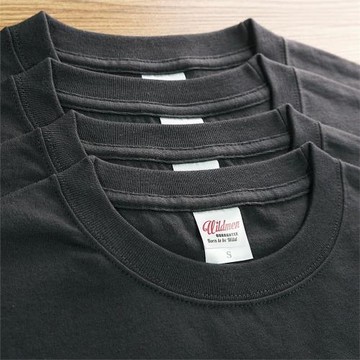 210g阿美咔嘰深碳黑純色厚實全棉深灰墨黑色短袖T恤打底衫男女款