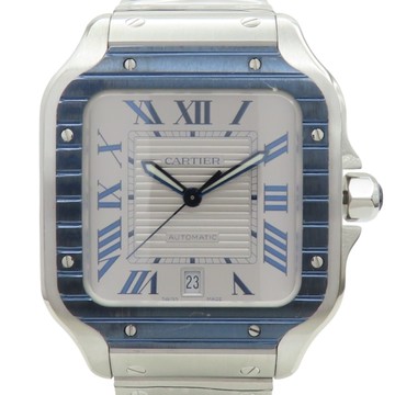 Cartier 卡地亞 銀色錶盤 不鏽鋼 Santos de Cartier 大型款 腕錶 WSSA0047 【二手名牌BRAND OFF】