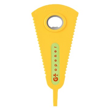 G+opener 多功能開罐器 防滑膠條 懸吊掛孔 可開啤酒瓶蓋  黃色  1個