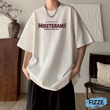 潮流印花短袖上衣 短袖上衣 圓領T恤 寬鬆百搭半袖上衣 潮流情侶百搭 短袖T恤 ATJT2062【FIZZE】