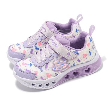Skechers x DC 兒童燈鞋 S Light-Flutter Heart Lights 中童 紫 閃燈 發光 319509LLVMT