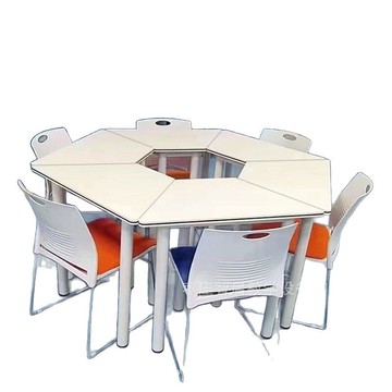 學校會議室自習室梯形辦公桌培訓桌休閑桌椅洽談桌子組合[DD120109]