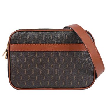 YSL Saint Laurent Le Monogramme 印花皮革斜背/相機包(咖)
