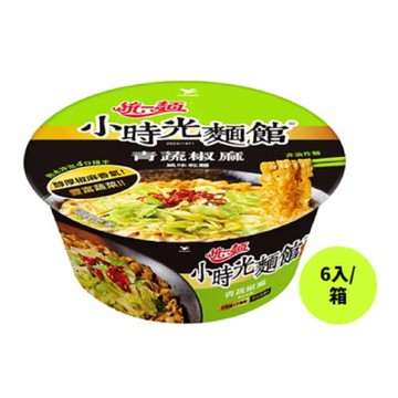 統一麵小時光麵館 青蔬椒麻風味 乾麵碗107gx6入/箱