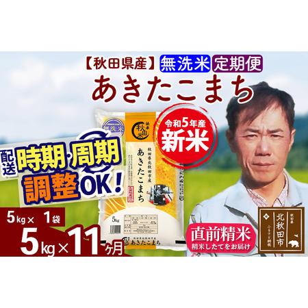 ふるさと納税 《定期便11ヶ月》＜新米＞秋田県産 あきたこまち 5kg(5kg小分け袋) 令和5年産 お届け時期選べる 隔月お届けOK お米 み.. 秋田県北秋田市