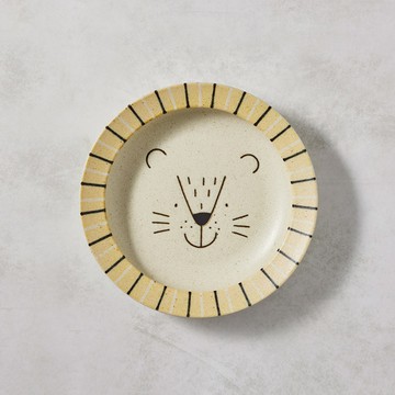 日本AWASAKA美濃燒｜萌萌毛獅深盤 (22.5cm)