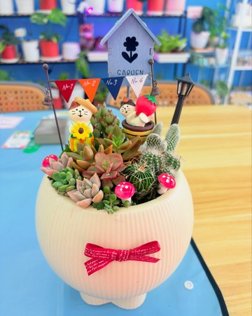 質感粉嫩黃圓筒客製組盆 開幕誌慶 新居落成 升官喬遷 婚禮 生日