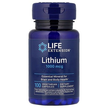 Life Extension, 鋰，1,000 微克，100 粒素食膠囊