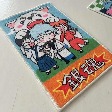 🐘小象潮玩🐘銀魂神樂銀時二次元周邊地毯毛茸茸秋冬臥室家居地墊ins保暖墊子