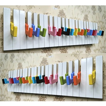 EC065 彩色鍵盤掛鉤 木質烤漆掛勾 童趣童話掛勾 彩虹色掛鉤