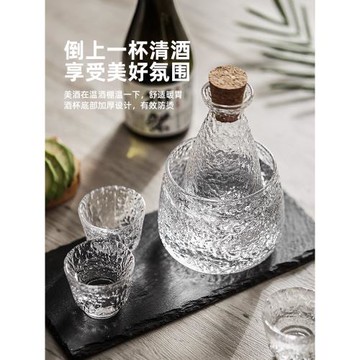 日式清酒杯玻璃酒具套裝黃酒溫酒器燙酒壺家用冰酒壺暖白酒分酒器