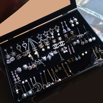 多孔耳釘耳環展示盤針式耳釘珠寶箱耳飾托盤首飾珠寶收納收藏盒子