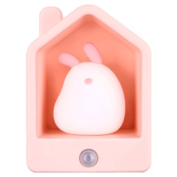 半島良品 窩窩居貓咪兔兔小夜燈 USB供電  兔兔 粉色
