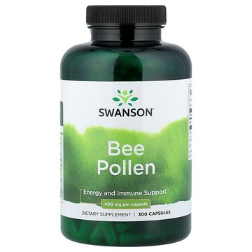Swanson Vitamins, 蜂花粉，400 毫克，300 粒膠囊
