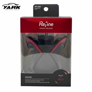 REFINE 碳纖紋車用杯架-電鍍紅 PF-423