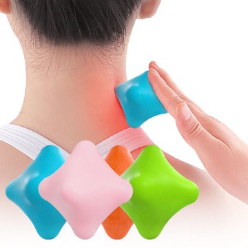 杰恆los1701健身按摩按壓筋膜球肌肉放鬆矽膠按摩球單手轉按筋膜球矽膠六角球