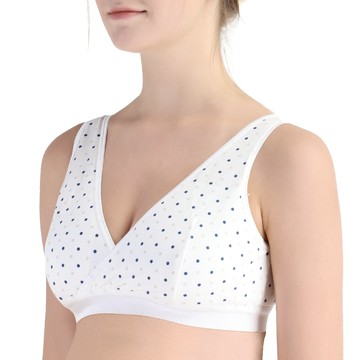 六甲村 Mammy Village - 時尚風交叉瞬哺內衣-藍點點