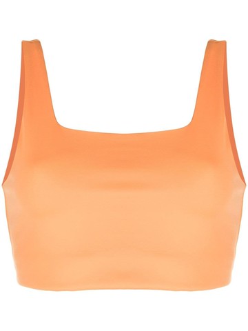 Girlfriend Collective - Tommy sleeveless cropped top - women - Spandex/Elastane/Recycled Polyester - S - Orange