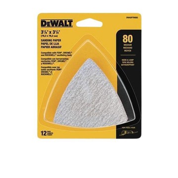 DEWALT 磨切機配件除漆用砂紙一包12片裝(無孔) DWASPTRI083