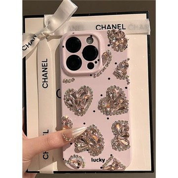 后勤高端&小眾淺粉波點粉鉆新款個性適用于iphone16 pro max手機殼蘋果15/14/13/12亞克力防摔全包創意硬簡約