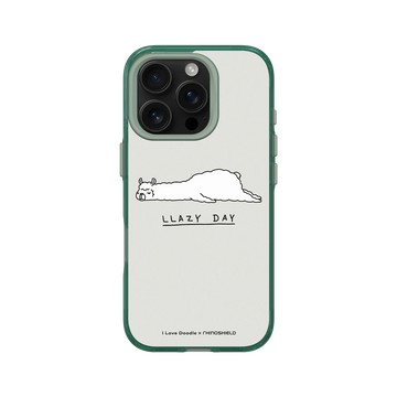 iPhone 16 Pro Clear 憂墨綠 - ilovedoodle (Lim Heng Swee) - Llazy Day 羊駝