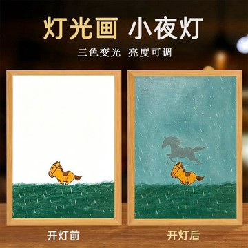 拒絕無聊⚠️免運 【小馬自知前程遠】勵志書法相框 創意桌面擺件 辦公室書桌桌面裝飾 可發光畫相框 送朋友裝飾禮物必備