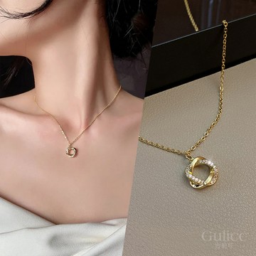 【Gulicc】項鍊 簡約輕奢 鑲鑽 鎖骨鍊