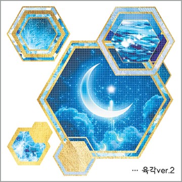 六角風景 4種 (blackraccoon) 復古拼貼設計紙貼