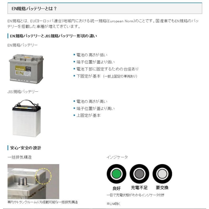 日立 Tuflong EN 欧州車用 50Ah EN規格 外車バッテリー LN1 (国産HV/ハイブリット補機バッテリー対応） |  LINEブランドカタログ