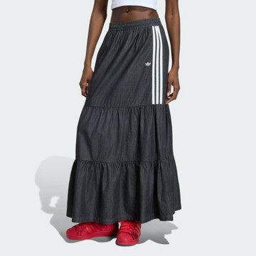 Adidas 愛迪達 Denim Skirt KY8114 女 牛仔布長裙 黑 亞版
