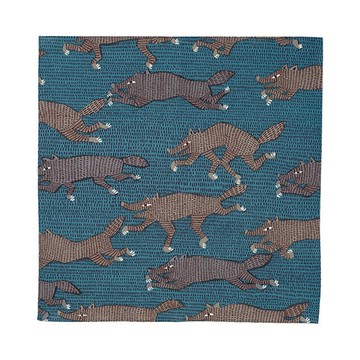 Katakata｜方形印花手帕 大野狼 藍