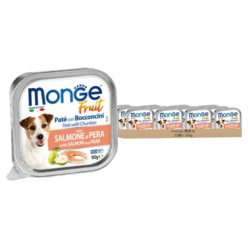 monGe 瑪恩吉 倍愛滿滿蔬果 主食犬餐盒  32個  100g  鮭魚 + 梨子