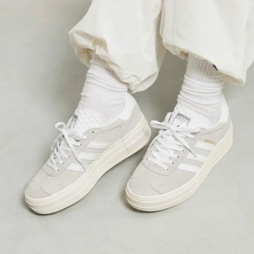 ADIDAS 休閒鞋 GAZELLE BOLD 淺灰 厚底 麂皮 增高鞋 女 HQ6893