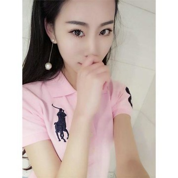 夏季保羅摩根翻領polo衫短袖5扣女裝純棉有領高爾夫上衣女士T恤潮