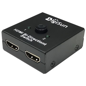 DigiSun 得揚 VH121 HDMI 2.0 雙向式2路分路器 支援4K@60Hz/4K@30Hz/3D/1080P  黑色  1個