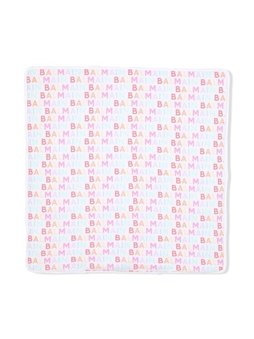 Balmain Kids - logo-print cotton blanket - kids - Cotton - One Size - White