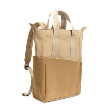 Tomtoc 輕行系列 • 幾何雙肩包 奶茶棕