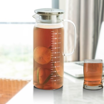寶馬牌高型多功能雙用玻璃壺-1300ml
