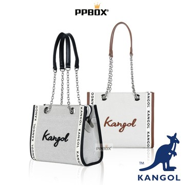 KANGOL 袋鼠 鍊帶帆布托特包 限定款 66228701 時尚 包包 帆布包 肩背包