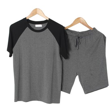 莫代爾男短袖短褲睡衣套裝夏季女春夏秋居家服休閑運動寬松家居服