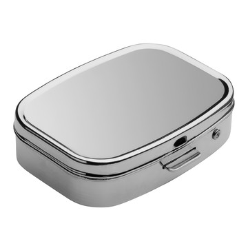 REFLECTS 雙格藥盒 不鏽鋼 ABS 塑料材質 按壓式彈蓋  1個